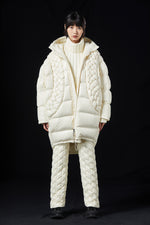 “CHINA” PORCELAIN WOVEN OVERSIZE GOOSE DOWN JACKET