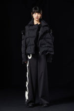 DECONSTRUCTED STYLE LOCOMOTIVE GOOSE DOWN JACKET