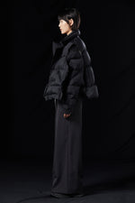 DECONSTRUCTED STYLE LOCOMOTIVE GOOSE DOWN JACKET