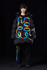 COLOUR STRUGGLED OVERSIZED GOOSE DOWN JACKET