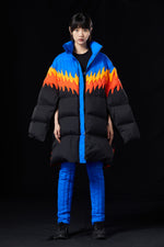 OVERSIZED PHOENIX NIRVANA THEME COMPLEX PAPER-CUT GOOSE DOWN JACKET