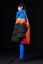 OVERSIZED PHOENIX NIRVANA THEME COMPLEX PAPER-CUT GOOSE DOWN JACKET