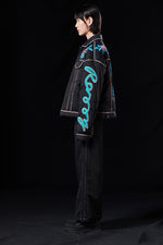 CHINESE FLOWER&BUTTERFLY PAPER CUTTING CRAFT RAXXY DENIM GOOSE DOWN JACKET