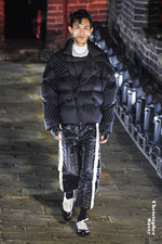 5-DIMENSIONAL BULLET PATTERN EMBELLISHED GOOSE DOWN RIDER JACKET