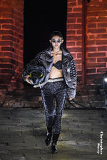 KIRIN PATTERN DECORATION GOOSE DOWN RIDER JACKET