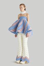 SPIRAL FIREWORK GOOSE DOWN STRAPLESS DRESS