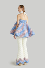 SPIRAL FIREWORK GOOSE DOWN STRAPLESS DRESS