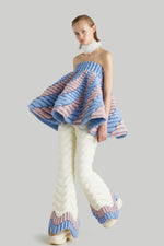 SPIRAL FIREWORK GOOSE DOWN STRAPLESS DRESS