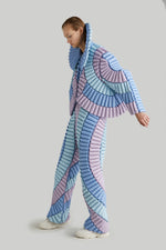 COLOUR PLANT STEM AND LEAF VEINED LAPEL GOOSE DOWN JACKET