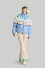 FAN PATTERN COLORFUL GOOSE DOWN JACKET