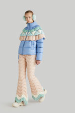 FAN PATTERN COLORFUL GOOSE DOWN JACKET