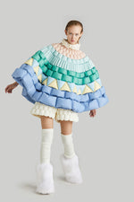 COLORFUL RING SHAPED FIREWORK GOOSE DOWN SHAWL