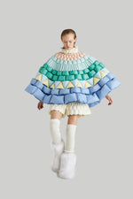 COLORFUL RING SHAPED FIREWORK GOOSE DOWN SHAWL