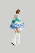 COLORFUL RING SHAPED FIREWORK GOOSE DOWN SHAWL