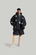 FIREWORKS MOSAIC OVERSIZED GOOSE DOWN COAT