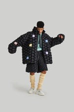FIREWORKS MOSAIC OVERSIZED GOOSE DOWN COAT