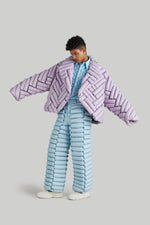 ”BAMBOO WEAVE"LAPEL GOOSE DOWN COAT