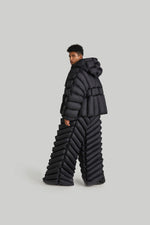 CLASSIC BAMBOO STRIPES OVERSIZED GOOSE DOWN PUFFER