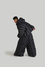 CLASSIC BAMBOO STRIPES OVERSIZED GOOSE DOWN PUFFER