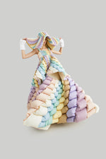 DOUBLE SWIRL COLOR PUFF GOOSE DOWN DRESS