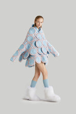 RAXXY PINK&BLUE FIREWORK GOOSE DOWN SHAWL