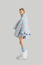 RAXXY PINK&BLUE FIREWORK GOOSE DOWN SHAWL