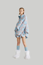 RAXXY PINK&BLUE FIREWORK GOOSE DOWN SHAWL