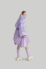 HORIZONTAL CHECKERBOARD GOOSE DOWN JACKET