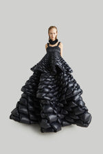 RAXXY THREE LAYER SWIRL PUFF GOOSE DOWN DRESS