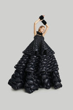 RAXXY THREE LAYER SWIRL PUFF GOOSE DOWN DRESS