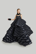 RAXXY THREE LAYER SWIRL PUFF GOOSE DOWN DRESS