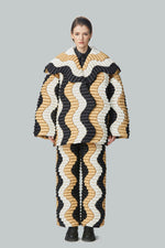 STEREO WAVY LARGE LAPEL DOWN JACKET