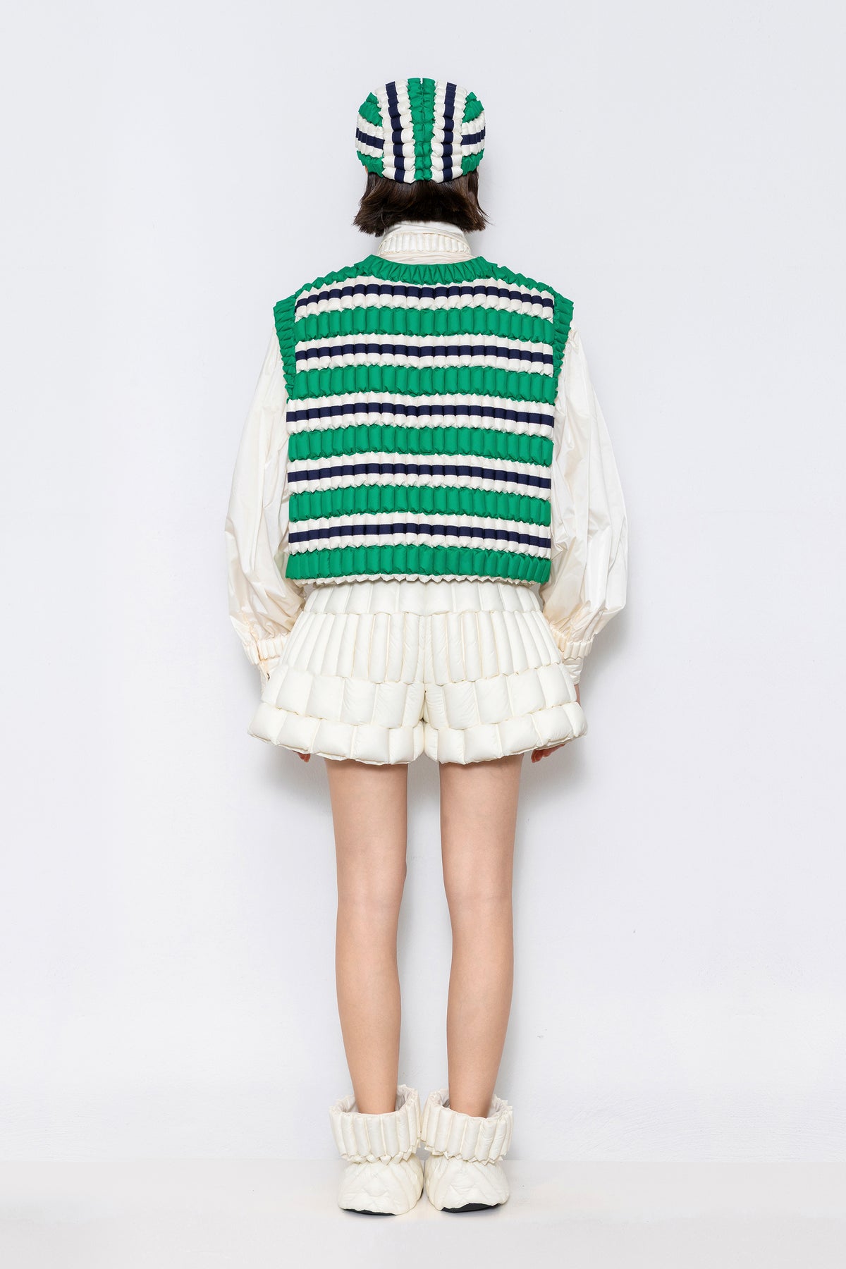 RAXXY THREE-COLOR STRIPES GOOSE DOWN VEST