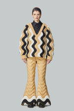 WAVY DOWN SWEATER LONG CARDIGAN