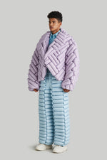 ”BAMBOO WEAVE"LAPEL GOOSE DOWN COAT