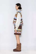 RAXXY FAIR ISLE PATTERN GOOSE DOWN VEST