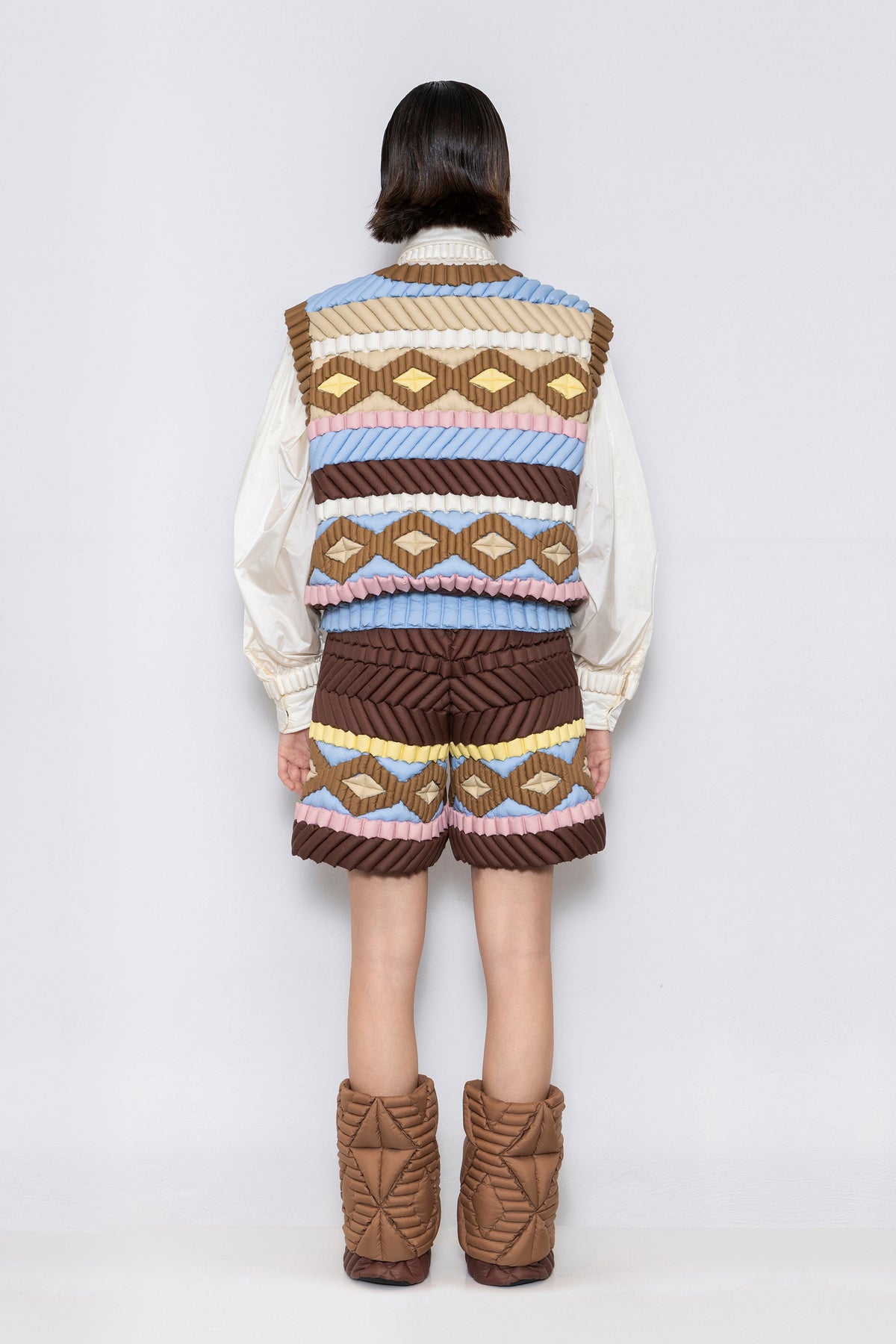 RAXXY FAIR ISLE PATTERN GOOSE DOWN VEST
