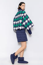 RAXXY HOUNDSTOOTH GOOSE DOWN JACKET