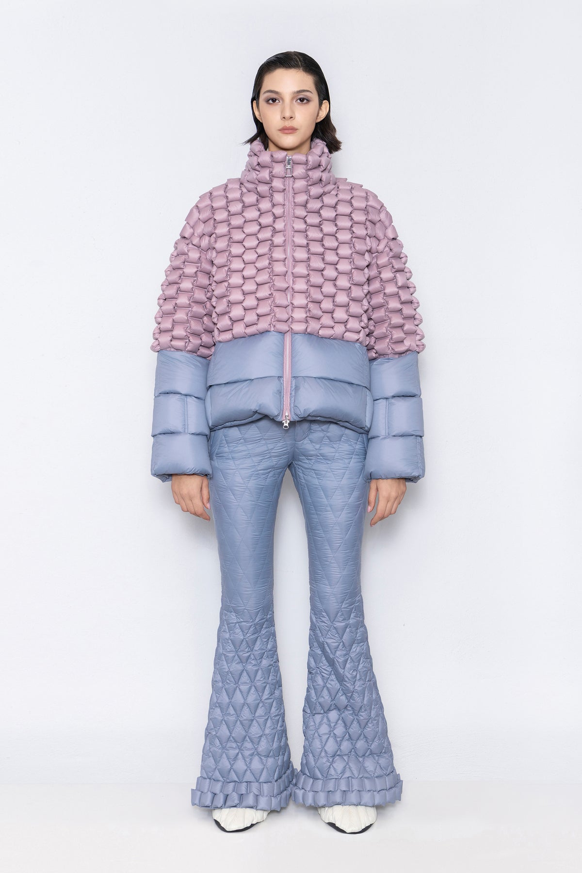 RAXXY CLASSIC COLOR-BLOCKED GOOSE DOWN JACKET