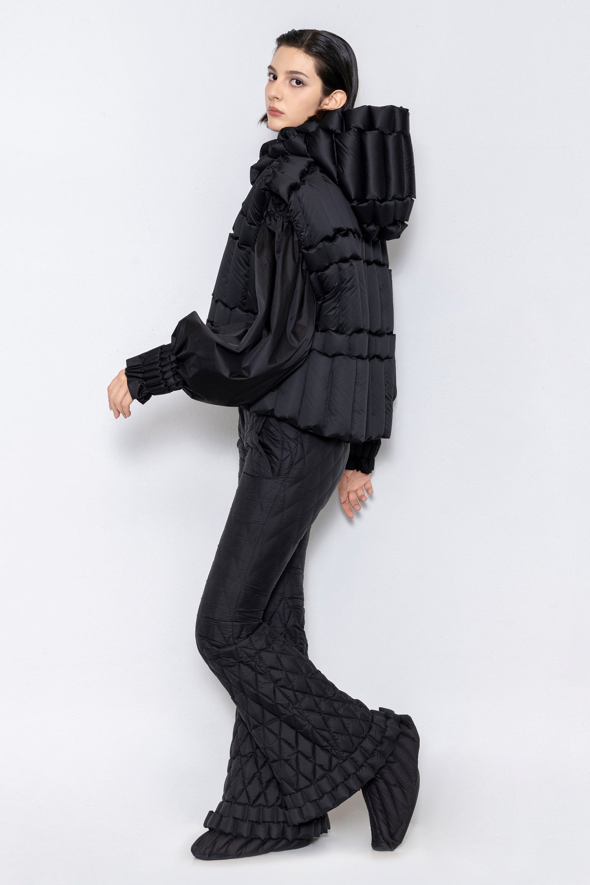 RAXXY CLASSIC SLUB HOODED GOOSE DOWN VEST