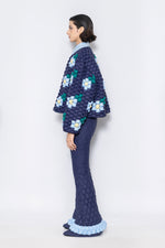 RAXXY WOVEN TEXTURE FLOWER PATTERN DOWN SWEATSHIRT