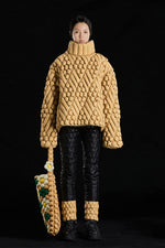 5-DIMENSIONAL TEXTURED TURTLENECK GOOSE DOWN SWEATER