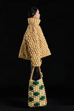 5-DIMENSIONAL TEXTURED TURTLENECK GOOSE DOWN SWEATER