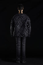 LOZENGE WEAVE GOOSE DOWN CARDIGAN