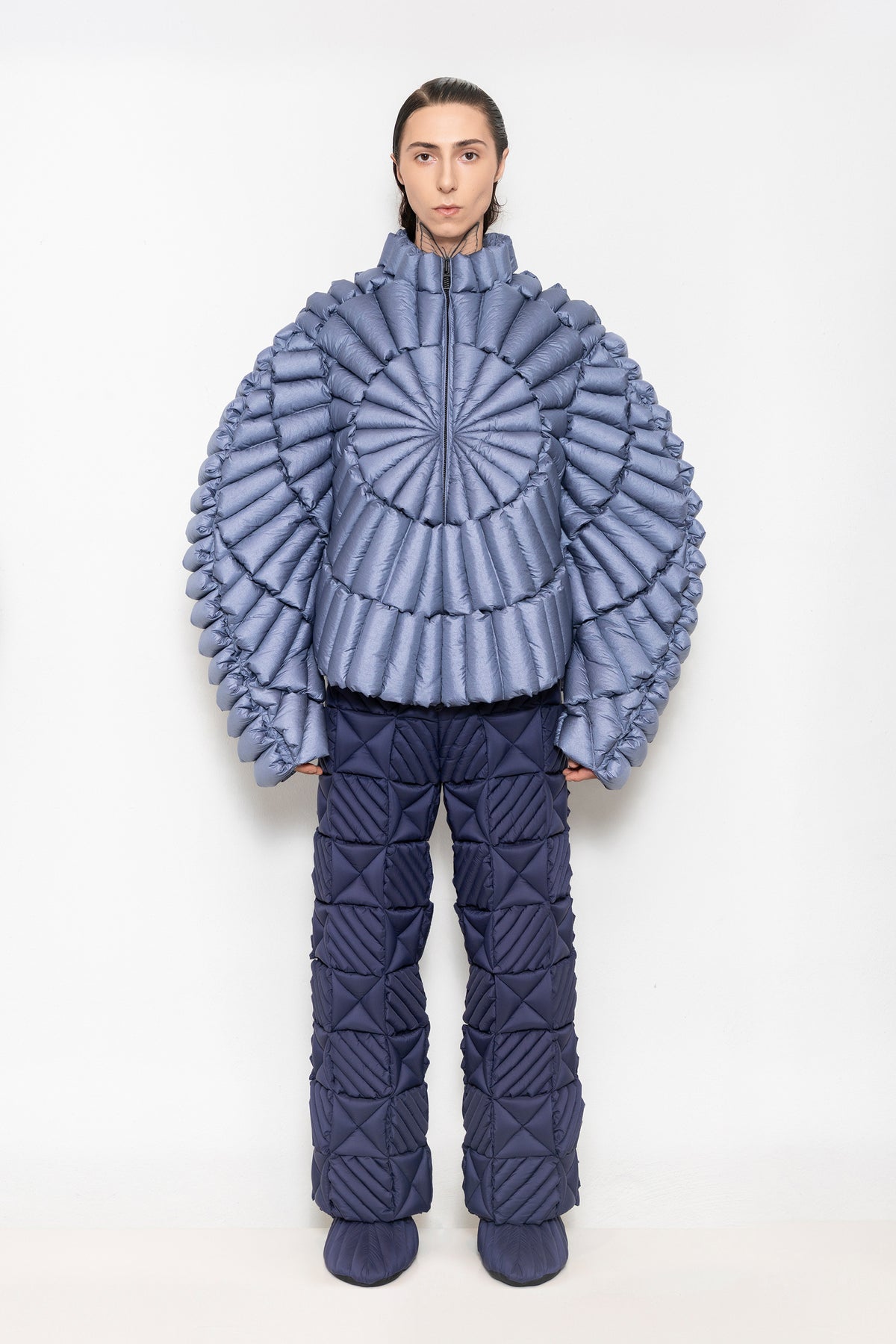 RAXXY CLASSIC "CURVED ARC" TEXTURE GOOSE DOWN JACKET