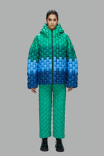 BLUE&GREEN GRADIENT BAMBOO TEXTURE JACKET