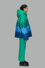 BLUE&GREEN GRADIENT BAMBOO TEXTURE JACKET