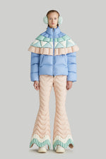 FAN PATTERN COLORFUL GOOSE DOWN JACKET