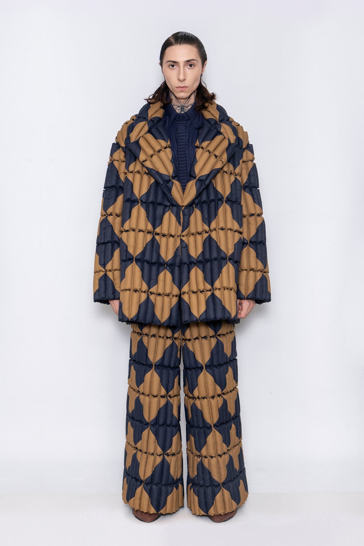 RAXXY "MORNING GLORY" TEXTURE LAPEL GOOSE DOWN COAT
