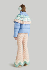 FAN PATTERN COLORFUL GOOSE DOWN JACKET